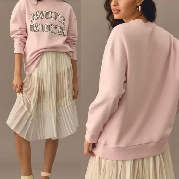 Favorite Daughter The Collegiate Sweatshirt size XS Light Pink - Picture 4 of 14